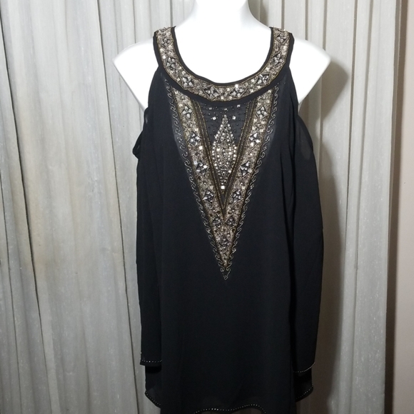 Roaman's Tops - Roamans Womans Rheinstone and Beaded Blouse